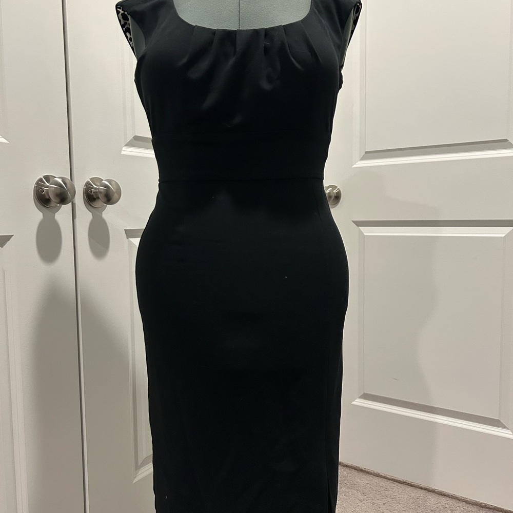 White House Black Market Classic Black Knee Length Dress